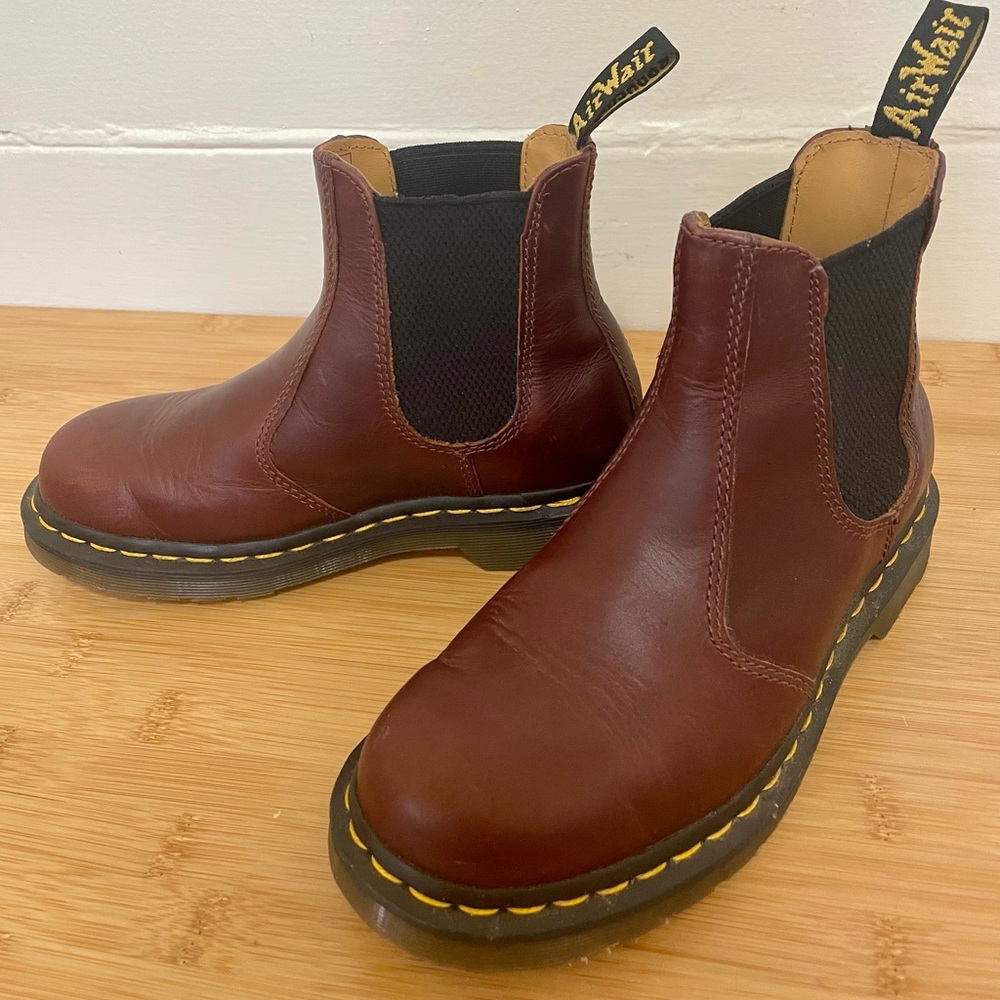 Dr Martens 2976 Cherry Red Smooth Leather Chelsea Boots